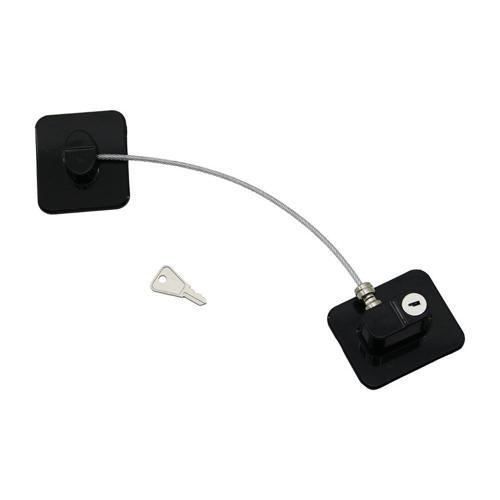 SİYAH PLAKA   HALATLI  EMNİYET KİLİT  5X6CM YAPIŞKANLI MONTAJ=2PCS PLAKA   HALAT=18.8CM 