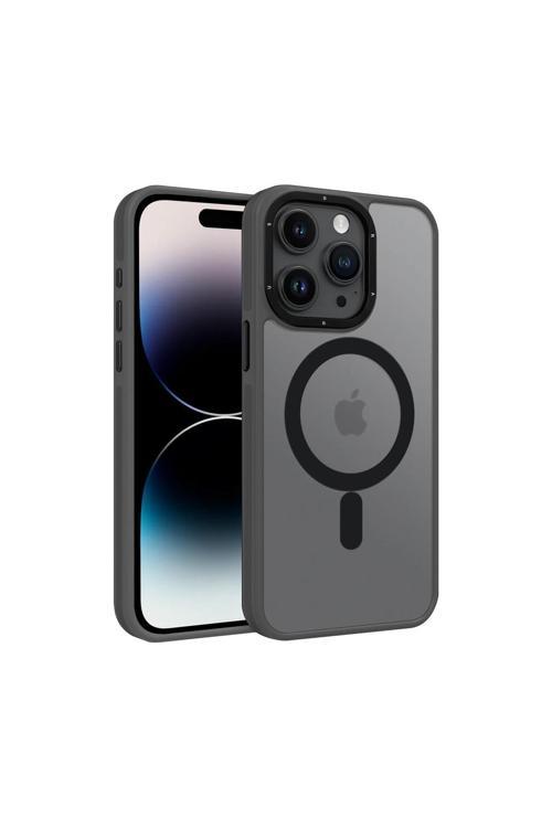 İphone 15 Pro Uyumlu Çift Yan Katmanlı Darbe Emici Magsafe Transparan Deep Silikon Kılıf