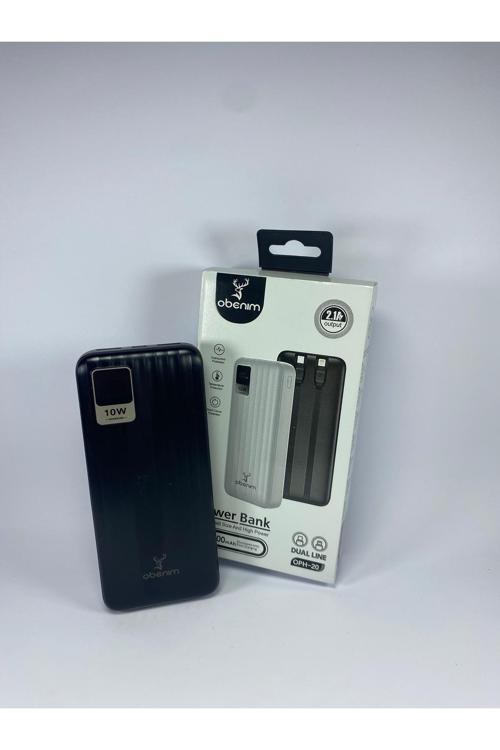 Oph-20 Led Ekranlı Powerbank Dahili Type-C & Lightning Kablo 20000 Mah Apple İphone Uyumlu