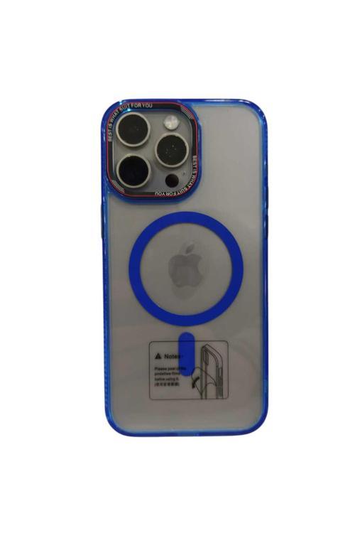 Brabus Apple İphone 15 Pro Max Uyumlu Hoparlör Korumalı Magsafe Transparan Rex Cover Silikon Kılıf