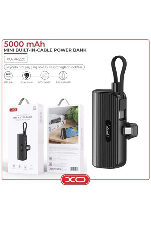 20W Fast Hızlı Usb-C Type-C Kablolu Standlı 5000 Mah Taşınabilir Şarj Aleti Powerbank Pr220