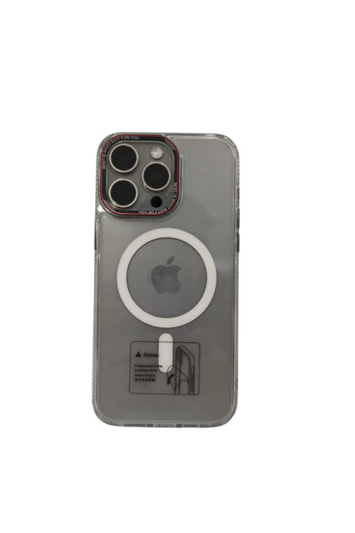 Brabus Apple İphone 14 Pro Max Uyumlu Hoparlör Korumalı Magsafe Transparan Rex Cover Silikon Kılıf