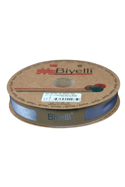 Biye Saten Katlı 086 Gri 2 cm 25 Metre %100 Polyester