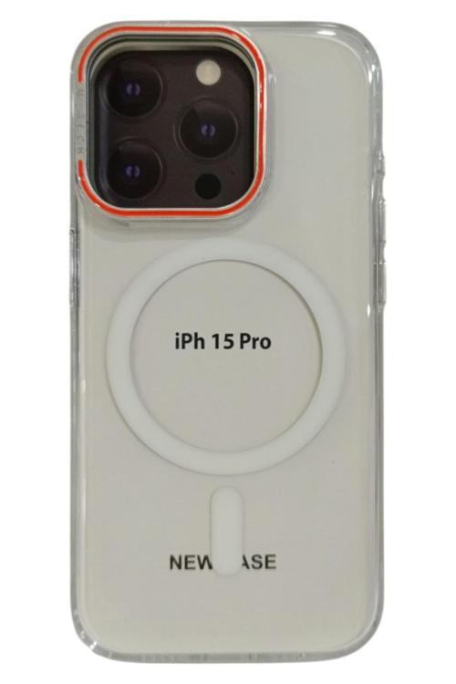 Brabus İphone 15 Pro Uyumlu Magsafe Transparan Darbe Koruyucu Emici Silkon Royal Kılıf