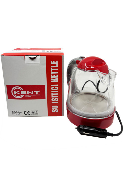 24 Volt Araç Içi Oto Su Isıtıcı Kettle Çaydanlık 1 Lt Kırmıızı