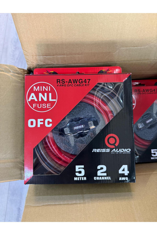 Audio Rs-Awg47 4Ga Ofc Profesyonel %100Bakır Amfi Kablo Seti Set Kablosu 2025 Yeni Seri