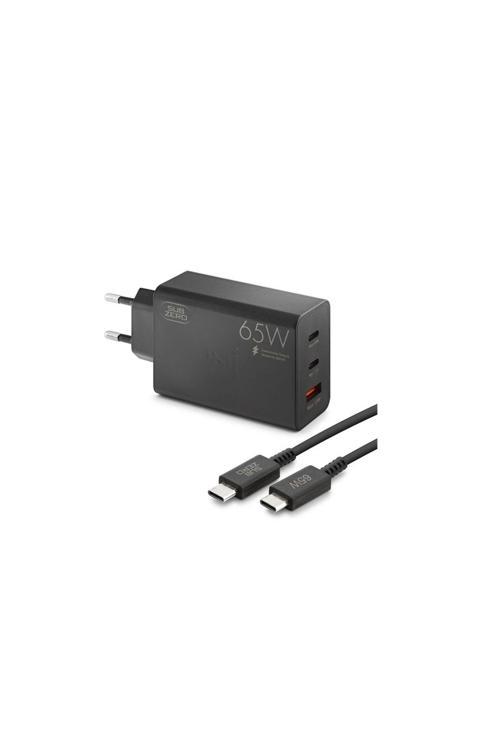 Samsung Galaxy S23 Uyumlu 65W Usb+Pd+Pd ( 3 ) Girişli Süper Fast Type-C Şarj Aleti + Kablo