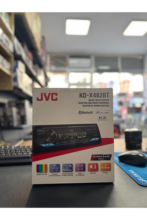 Kd-X482Bt 3 Amfi Çıkışlı Bluetooth/Usb/Aux/Fm/Kumanda Yoktur/Rgb Tuş Işığı Profesyonel Oto Teyp