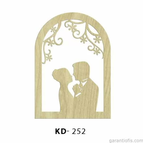 -Art KD 252 - Gelin ve Damat Figürlü Mini Ahşap Obje