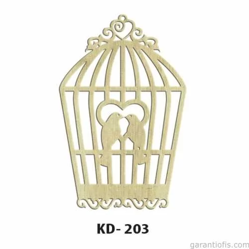 -Art KD 203 Kuş Kafesi Şeklinde Dekoratif Mini Ahşap Obje