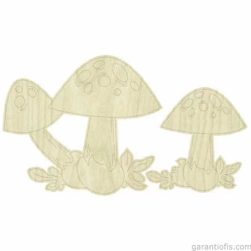 -Art KD 292 Mantar Figürlü Mini Ahşap Obje