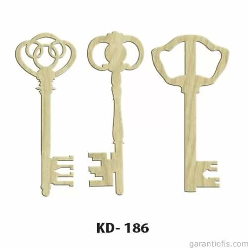 -Art KD 186 - Anahtar Figürlü Dekoratif Mini Ahşap Obje