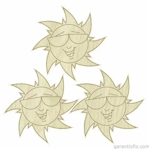 -Art KD 290 Güneş Figürlü Mini Ahşap Obje