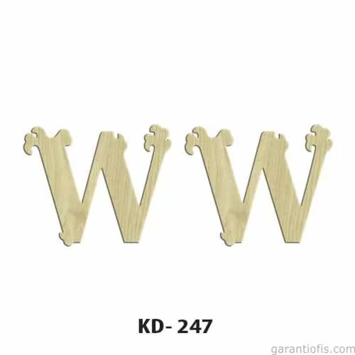 -Art KD 247 Dekoratif Mini Ahşap Harfler (W Harfi)