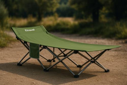 CR-1188  Katlanabilir Şezlong Kamp Yatağı Plaj Yatağı Kampet Yeşil