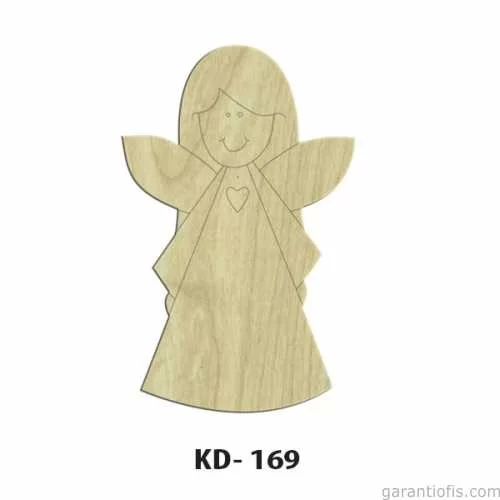 -Art KD 169 - Melek Kız Figürlü Dekoratif Mini Ahşap Obje