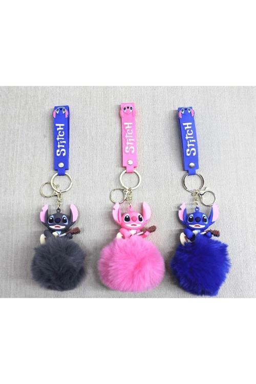 Ponponlu Stitch Anahtarlık | Karakter Figürü Alk4245 | Lisinya
