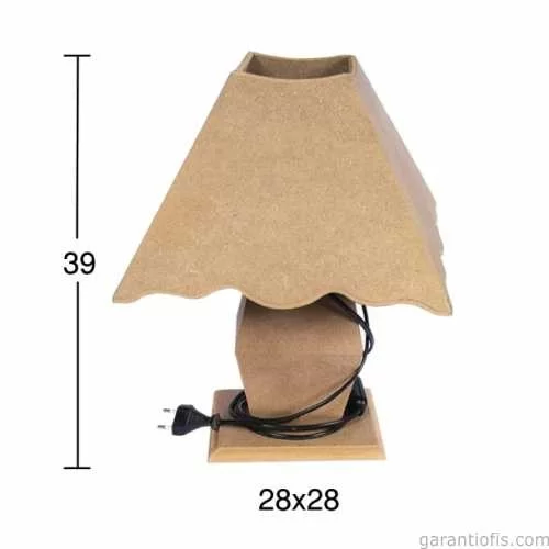 -Art F 753 Dekoratif Ahşap Abajur Obje
