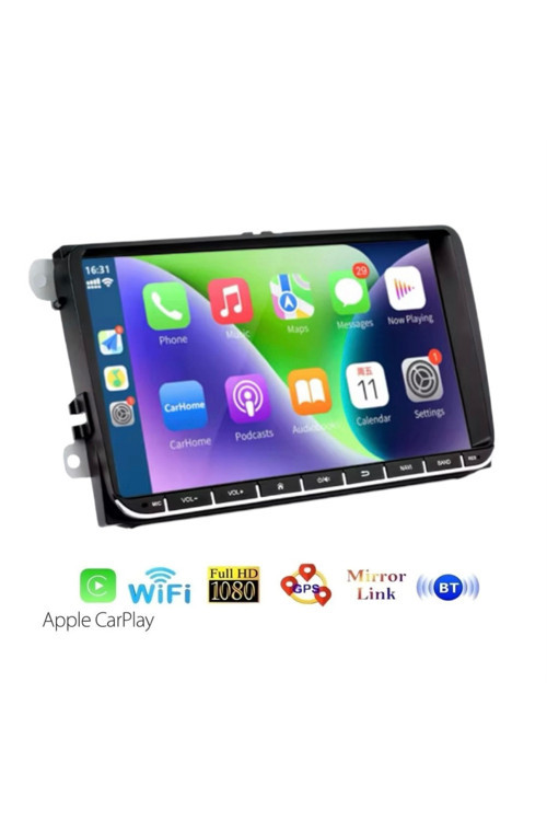 Vw 9'' İnch 4/64Gb Volkswagen-Seat-Skoda Andriod Car Playli Oto Multimedya Kamera Hediye