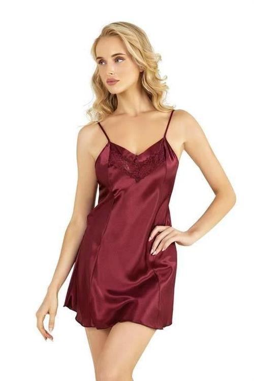 Aria's Closet Bordo Kısa Saten Gecelik 8231