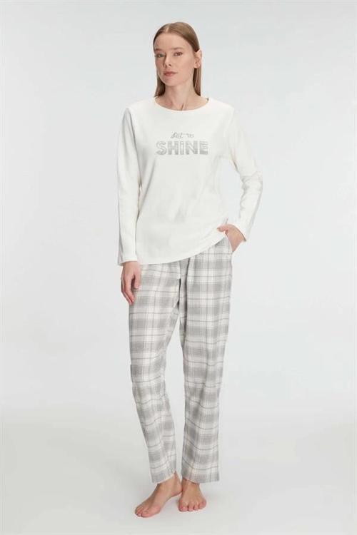 Anıl Uzun Kol Pamuklu Kışlık Pijama Takımı