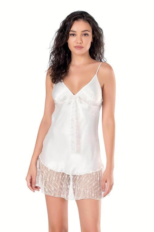 Aria's Closet Ekru Kısa Saten Gecelik