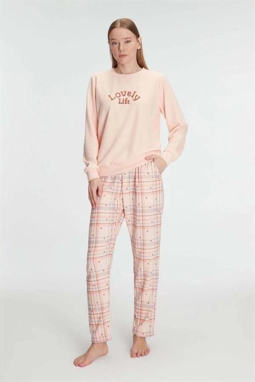 Aria's Closet Pamuklu Kışlık Uzun Kol Kadın Pijama Takım