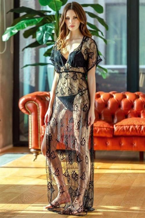 Aria's Closet Dantelli Gecelik Balenli Destekli Dolgulu Önden Açılan Sütyen ve String 3'lü Takım