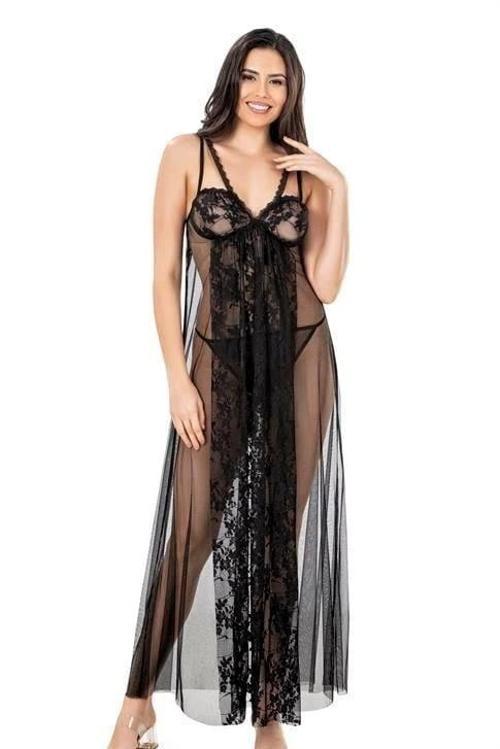 Aria's Closet Siyah Kısa Tül Gecelik