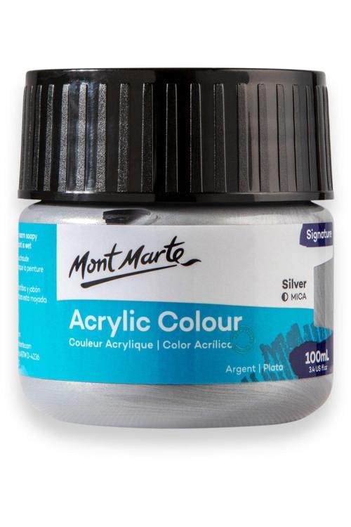 MM Akrilik Renkli Boya Signature 100ml - Silver