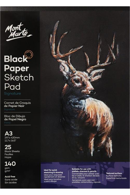 MM Siyah Kağıt Eskiz Defteri Signature 25 sayfa 140gr A3