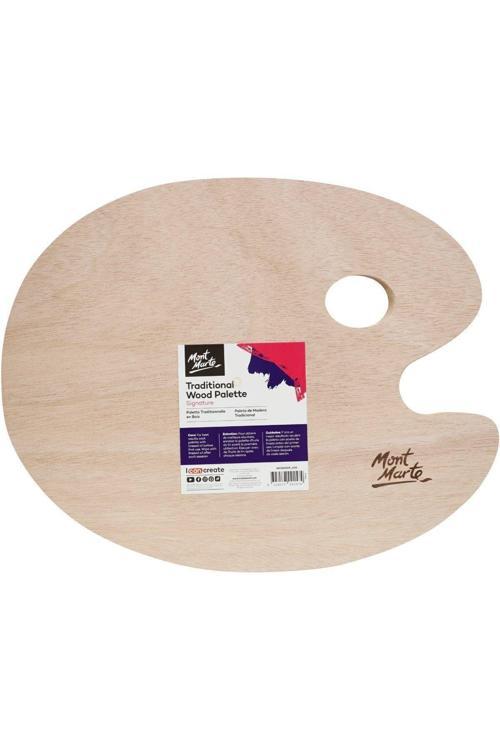 MM Geleneksel Oval Ahşap Palet 30x38cm