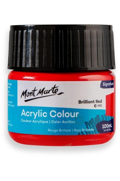 Akrilik Renkli Boya 100 ml - Parlak Kırmızı