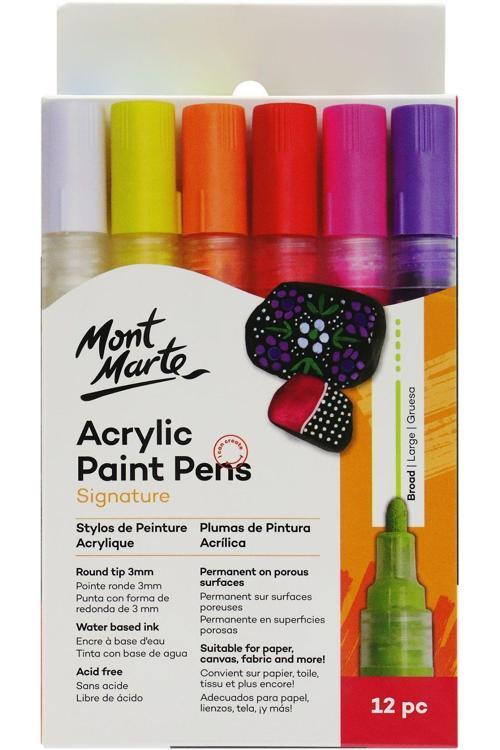 MM Akrilik Boya Kalemi Geniş Uçlu 12'li Signature