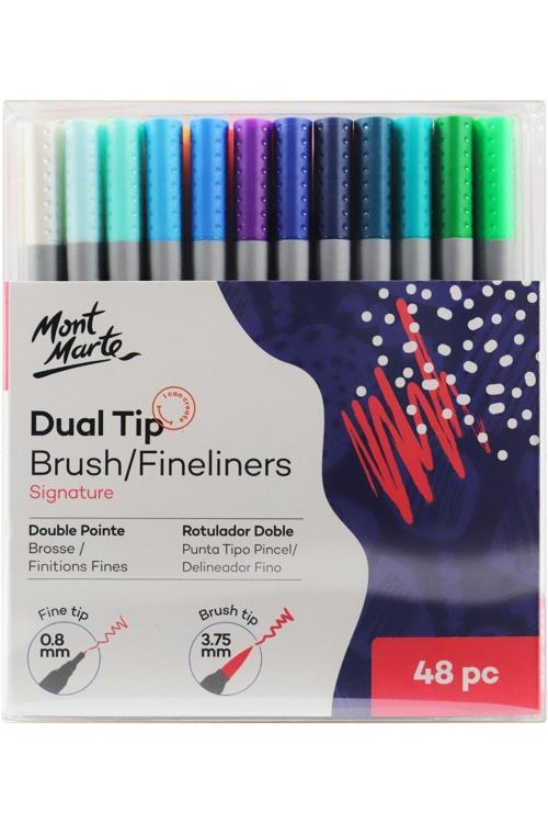 MM Çift Uçlu Fırça/Finelinerler Set 48'li Signature