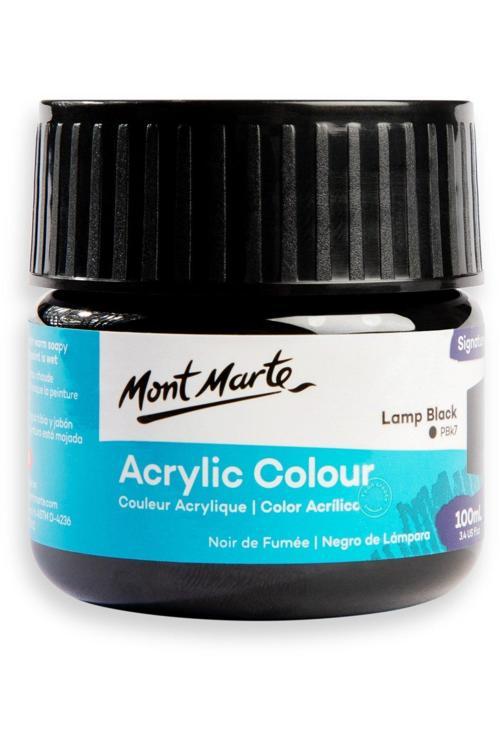 MM Akrilik Renkli Boya Signature 100ml - Lamp Black