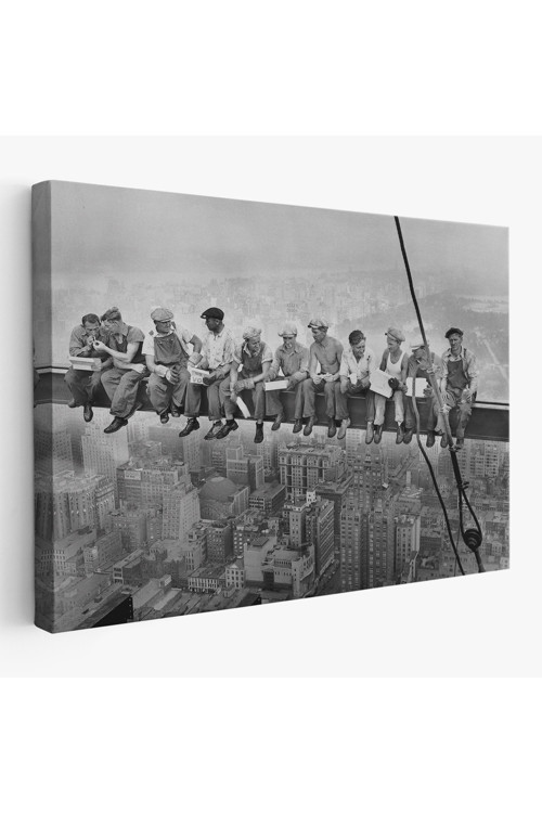 Bir Gökdelenin Tepesinde Öğle Yemeği New York Kanvas Tablo-5408