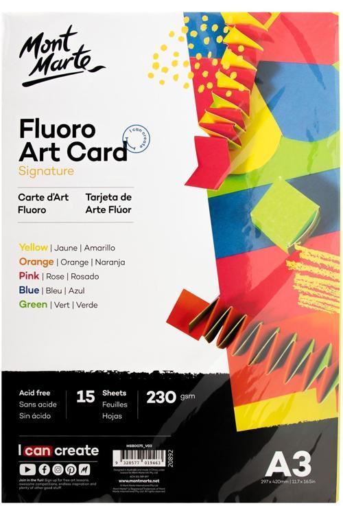 MM Flüoresan Sanat Kartonu Paket 5 Renk 230gsm 15'li A3