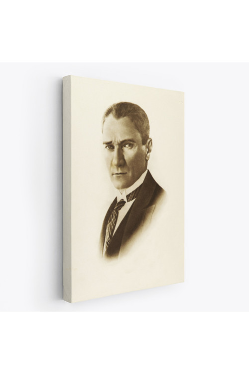 Atatürk Portre Tablosu Mustafa Kemal Atatürk Dikdörtgen Dekoratif Kanvas Tablo-Cı-59