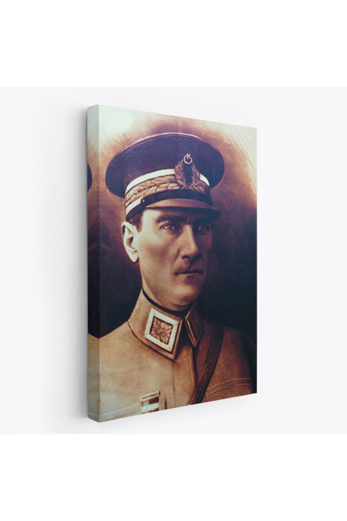 Atatürk Portre Tablosu Mustafa Kemal Atatürk Dikdörtgen Dekoratif Kanvas Tablo-Cö-66