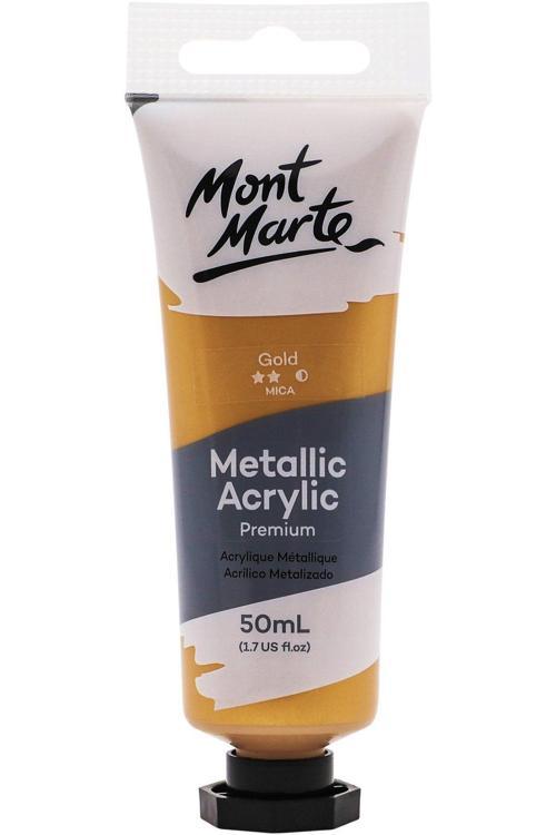 MM Premium Metalik Akrilik Boya 50ml - Gold