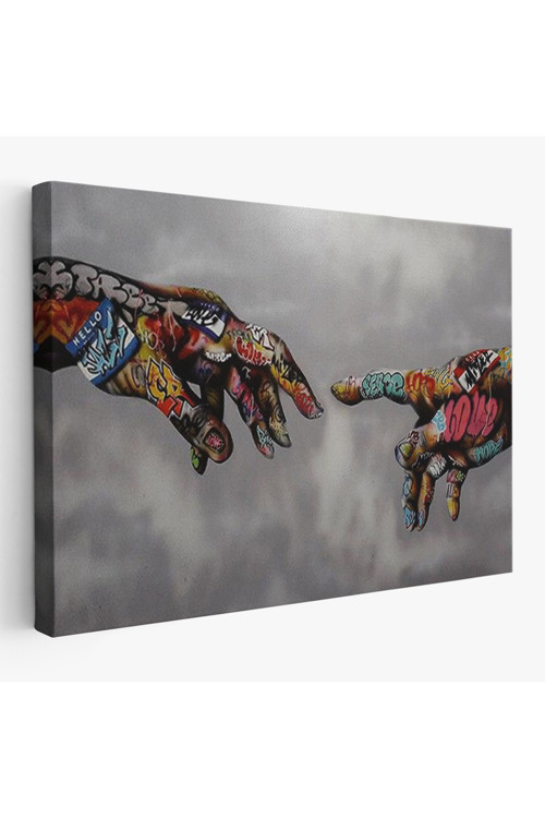 Lavinclothes Tanrının Eli Tablo, Hıristiyanlara Hediye, İncil Severler, Banksy Graffiti Sanatı-5415