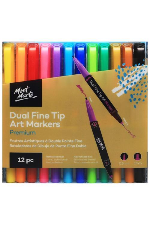 MM Premium Çift İnce Uçlu Alkollü Art Markerleri 12'li