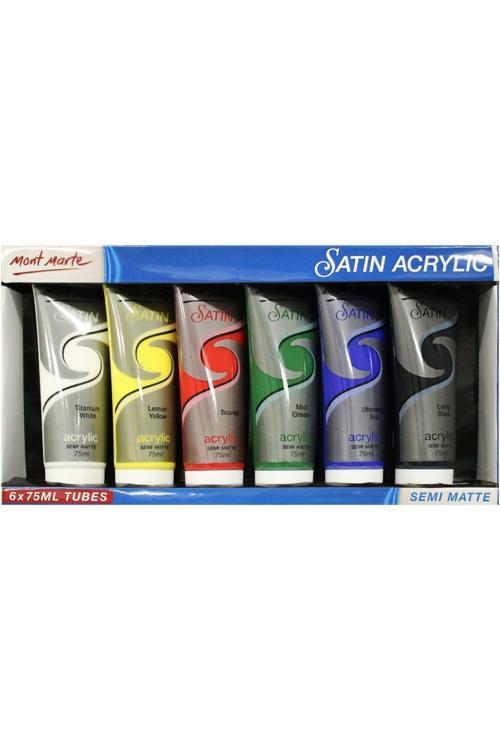 MM Saten Akrilik Boya Seti 6 x 75ml