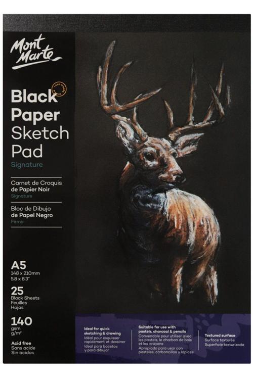 MM Siyah Kağıt Eskiz Defteri Signature 25 sayfa 140gr A5