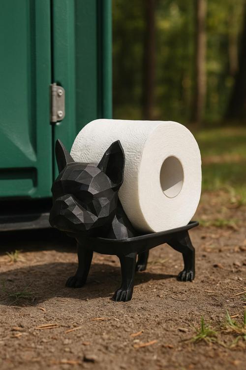 Dekoratif Tuvalet Kağıdı Pratik Ev Dekorasyon Buldog Tuvalet Tasarım Siyah