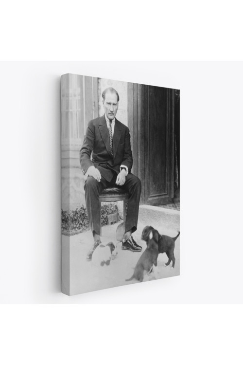 Atatürk Portre Tablosu Mustafa Kemal Atatürk Dikdörtgen Dekoratif Kanvas Tablo-Ce-55