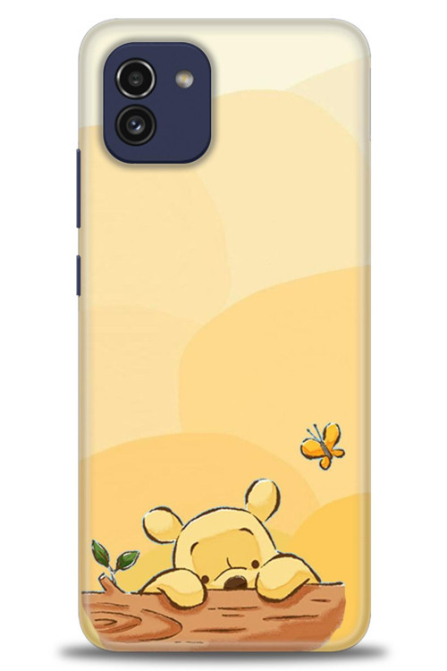 Samsung Galaxy A03 Kılıf HD Baskılı Kılıf - Winnie ve Kelebek