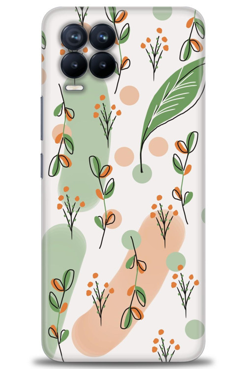 Realme 8 Pro Kılıf HD Baskılı Kılıf - Flower Pattern