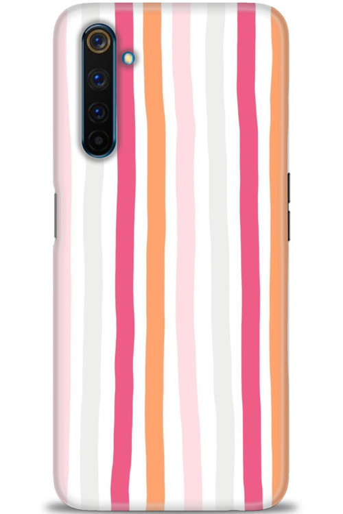 Realme 6 Pro Kılıf HD Baskılı Kılıf - Pembe Çubuklar